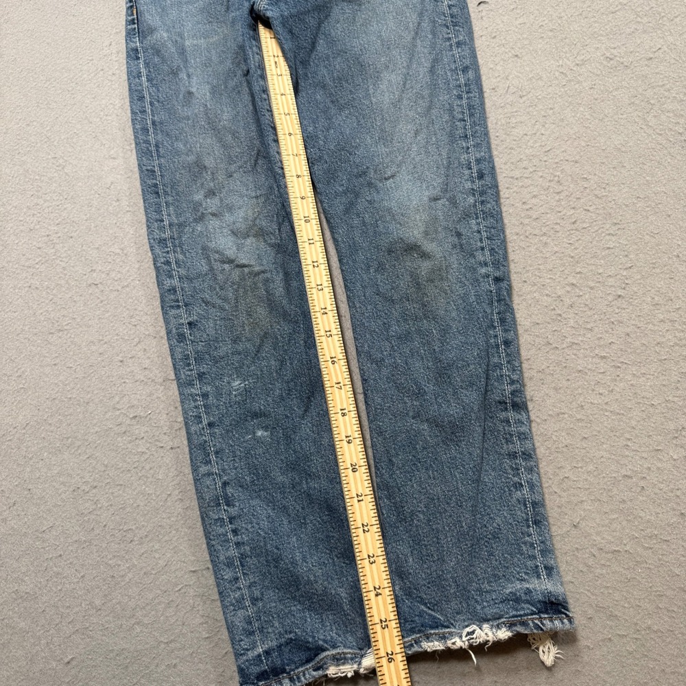 AGOLDE Jeans Women's 28 Blue Denim Straight Leg Mid Rise Classic Fit Distressed - Picture 5 of 7